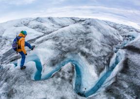 Camminata sul ghiacciaio in Groenlandia effettuata nel viaggio di gruppo con accompagnatore foto della Calotta glaciale Kangerlussuaq