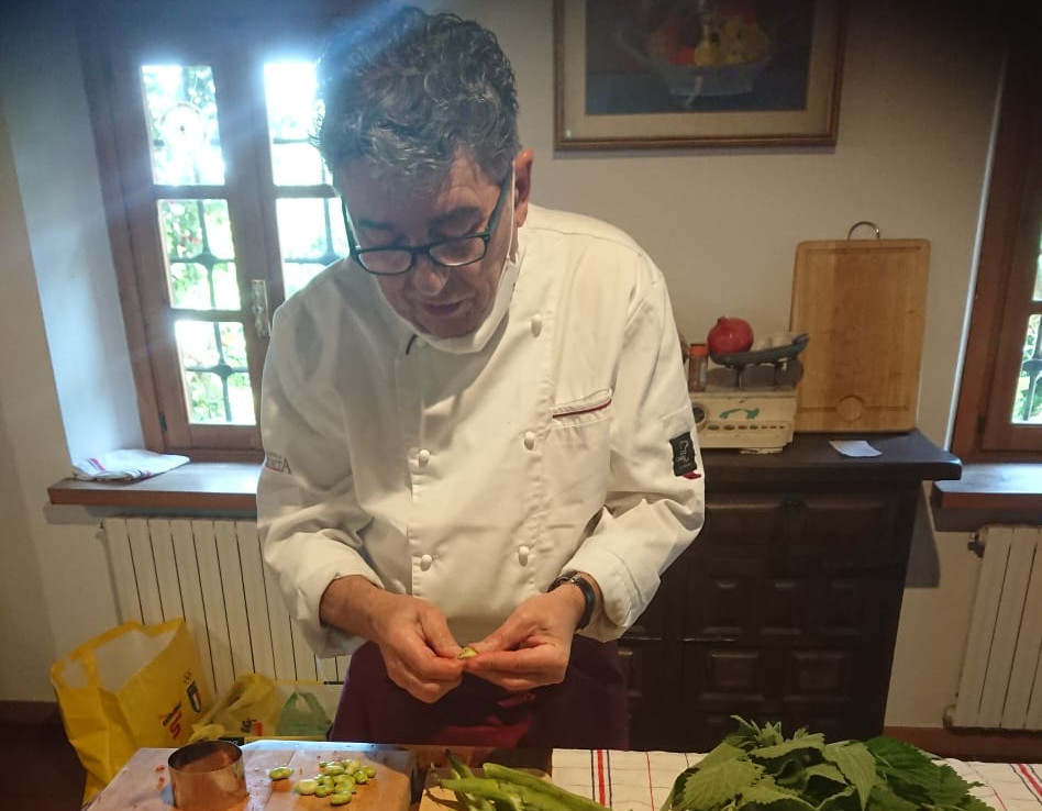 chef giacomo gallina preparazione cena gourmet esclusiva per famiglia ospite