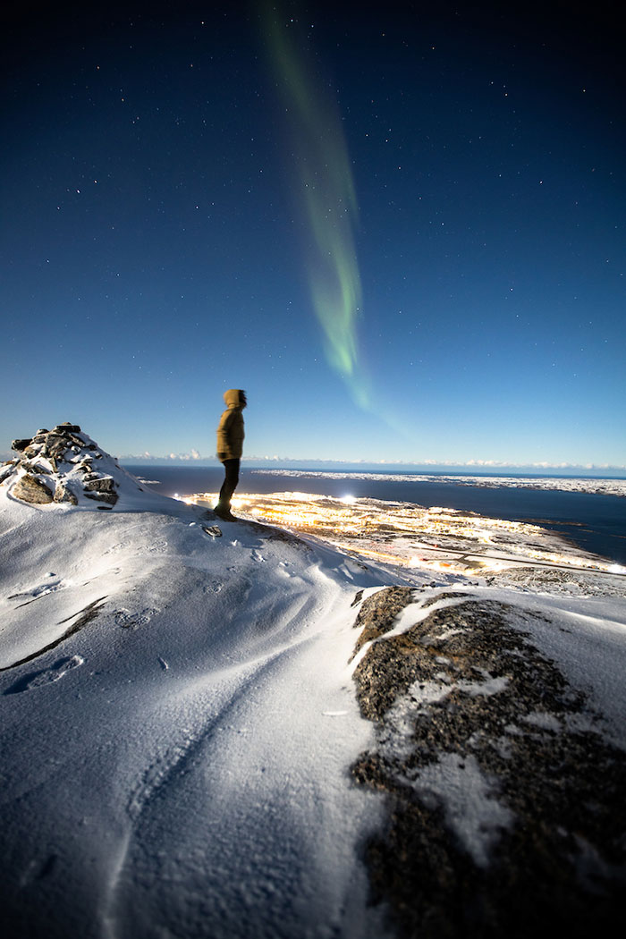 Osservare l'aurora boreale in estate in Groenlandia