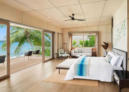 st regis maldive hotel lusso ville e suites sulla spiaggia con vista sull'oceano indiano